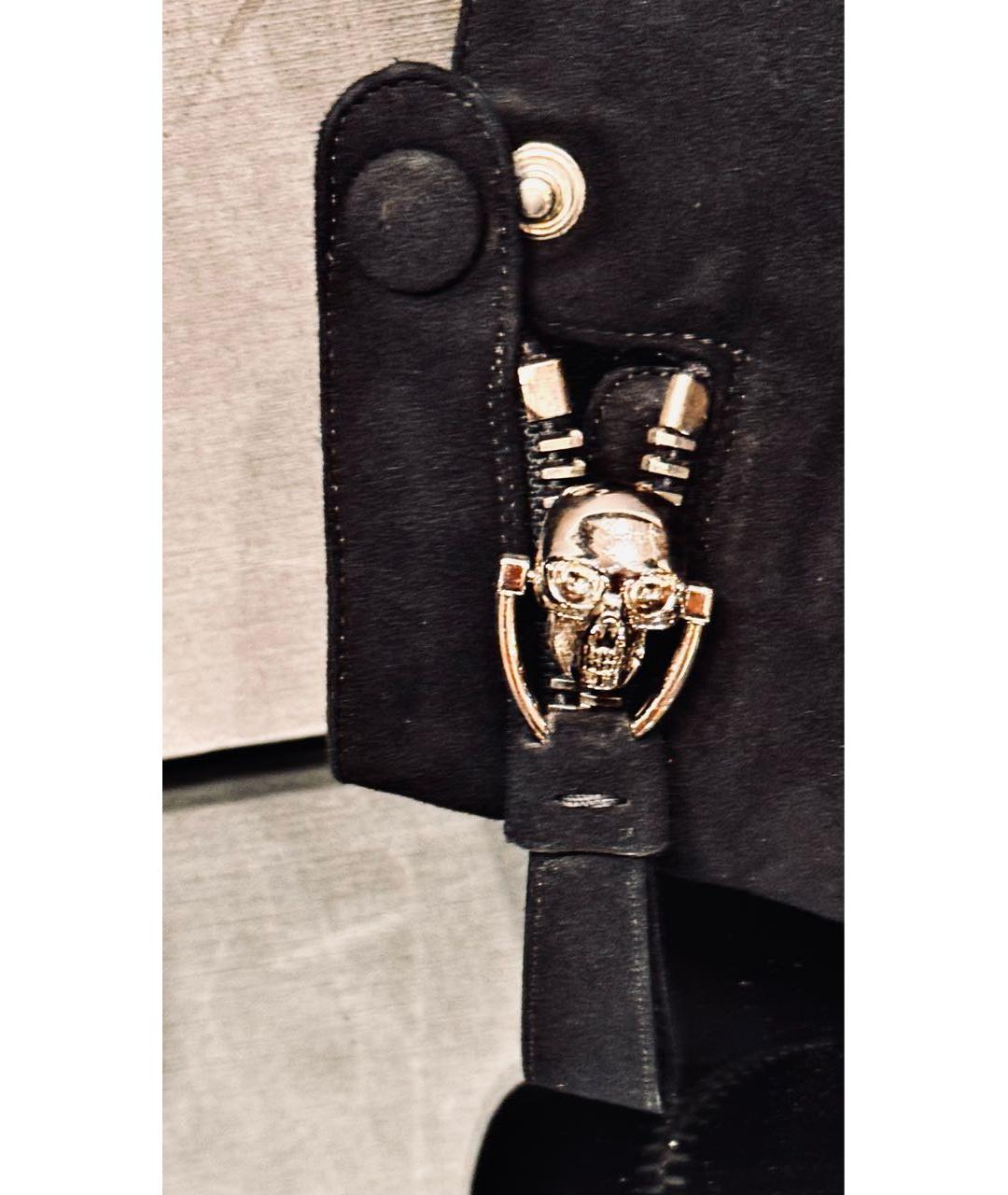 ALEXANDER MCQUEEN Черные замшевые полусапоги, фото 5