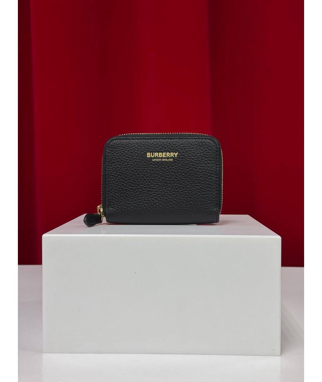 BURBERRY Черный кожаный кошелек, фото 4