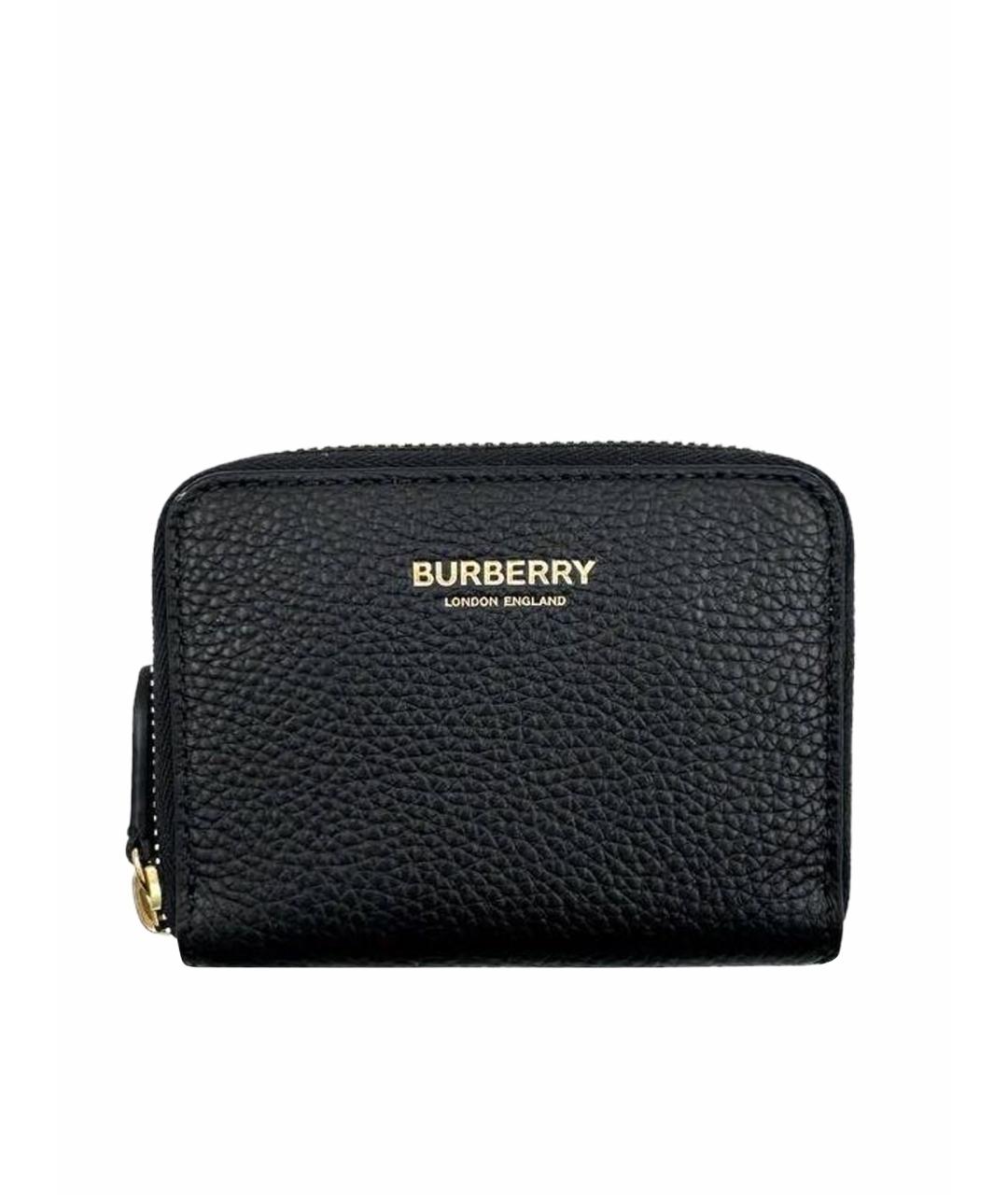 BURBERRY Черный кожаный кошелек, фото 1
