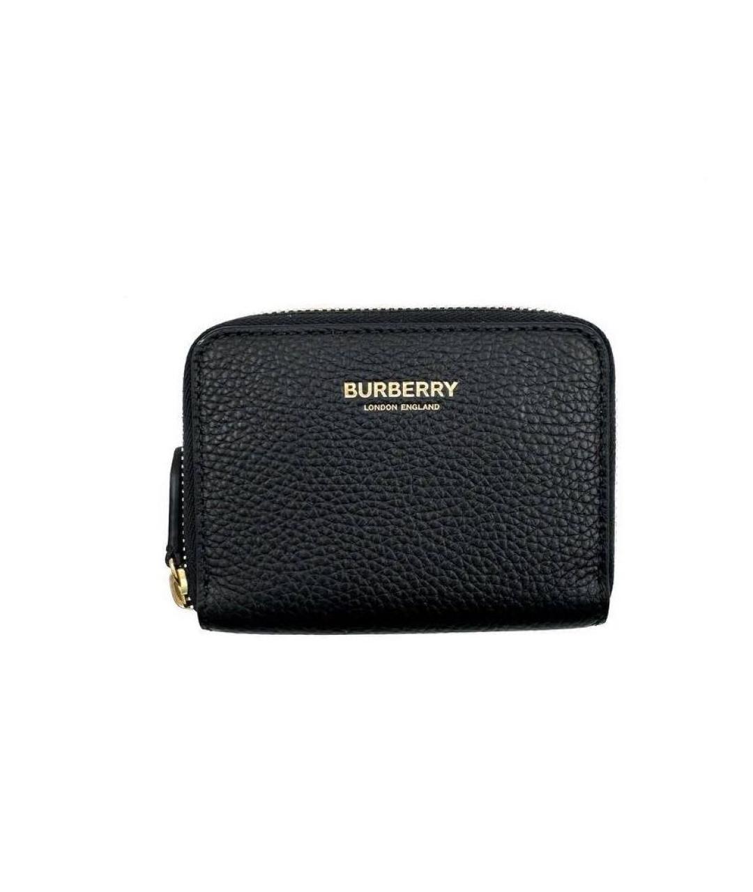 BURBERRY Черный кожаный кошелек, фото 5