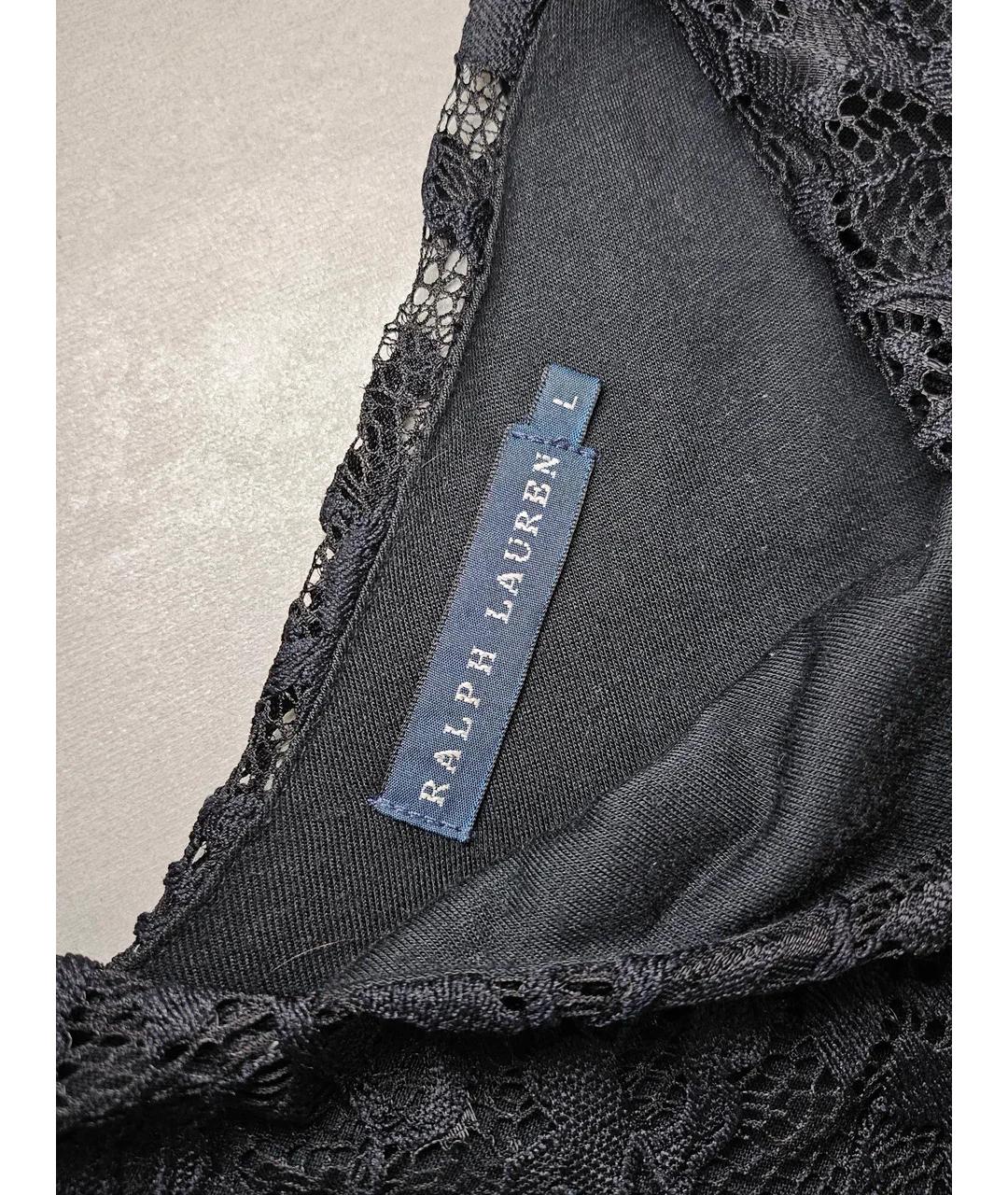 RALPH LAUREN Черное вискозное повседневное платье, фото 4