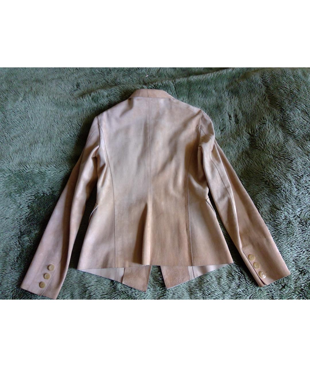 GUCCI Бежевый замшевый жакет/пиджак, фото 3