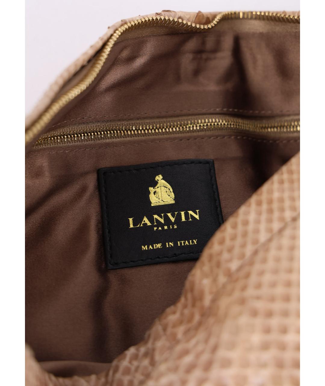 LANVIN Бежевая кожаная сумка через плечо, фото 5