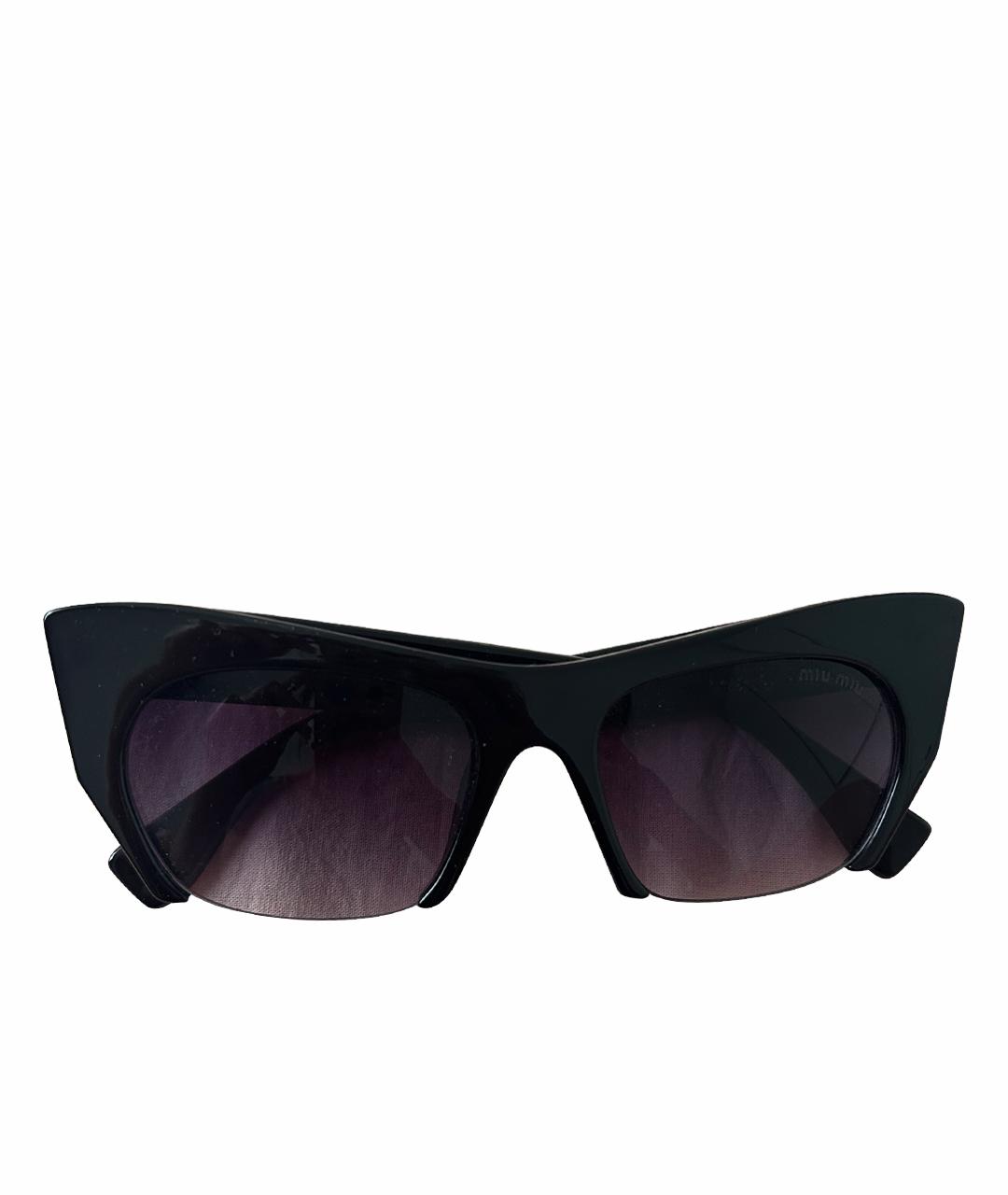 MIU MIU Черные пластиковые солнцезащитные очки, фото 1