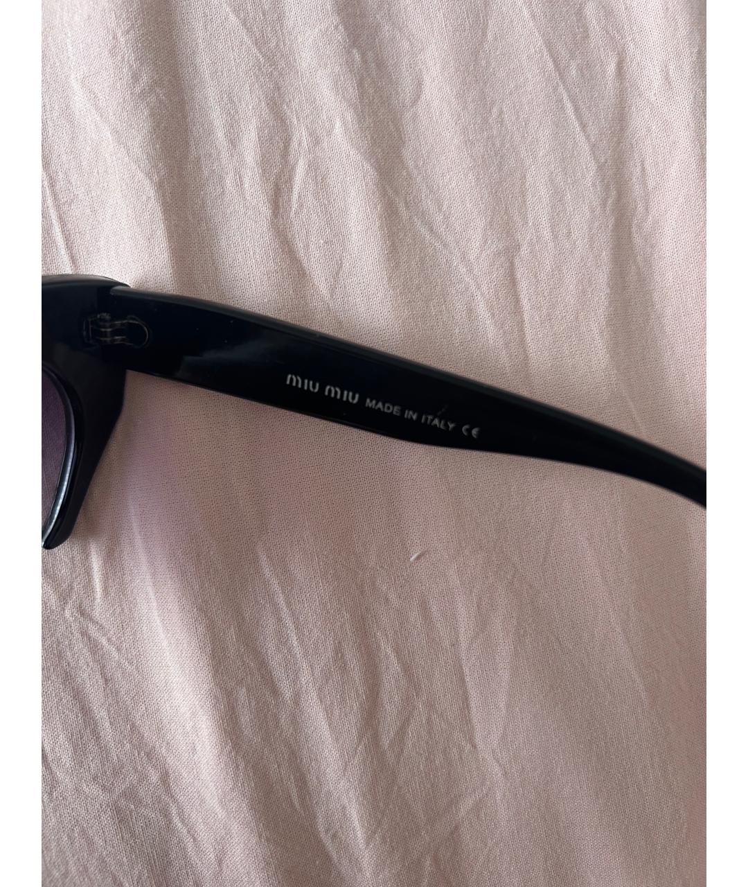 MIU MIU Черные пластиковые солнцезащитные очки, фото 2