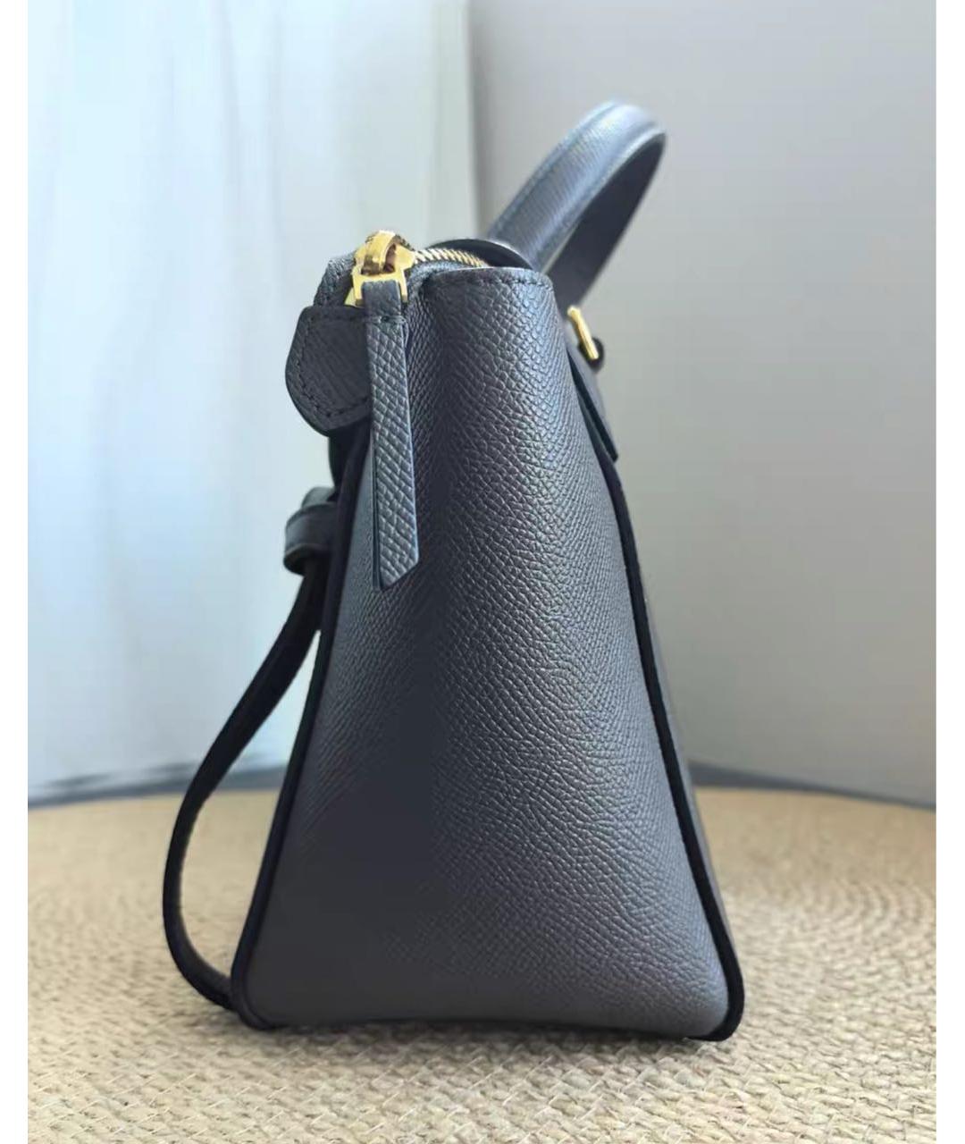 CELINE Серая кожаная сумка через плечо, фото 4