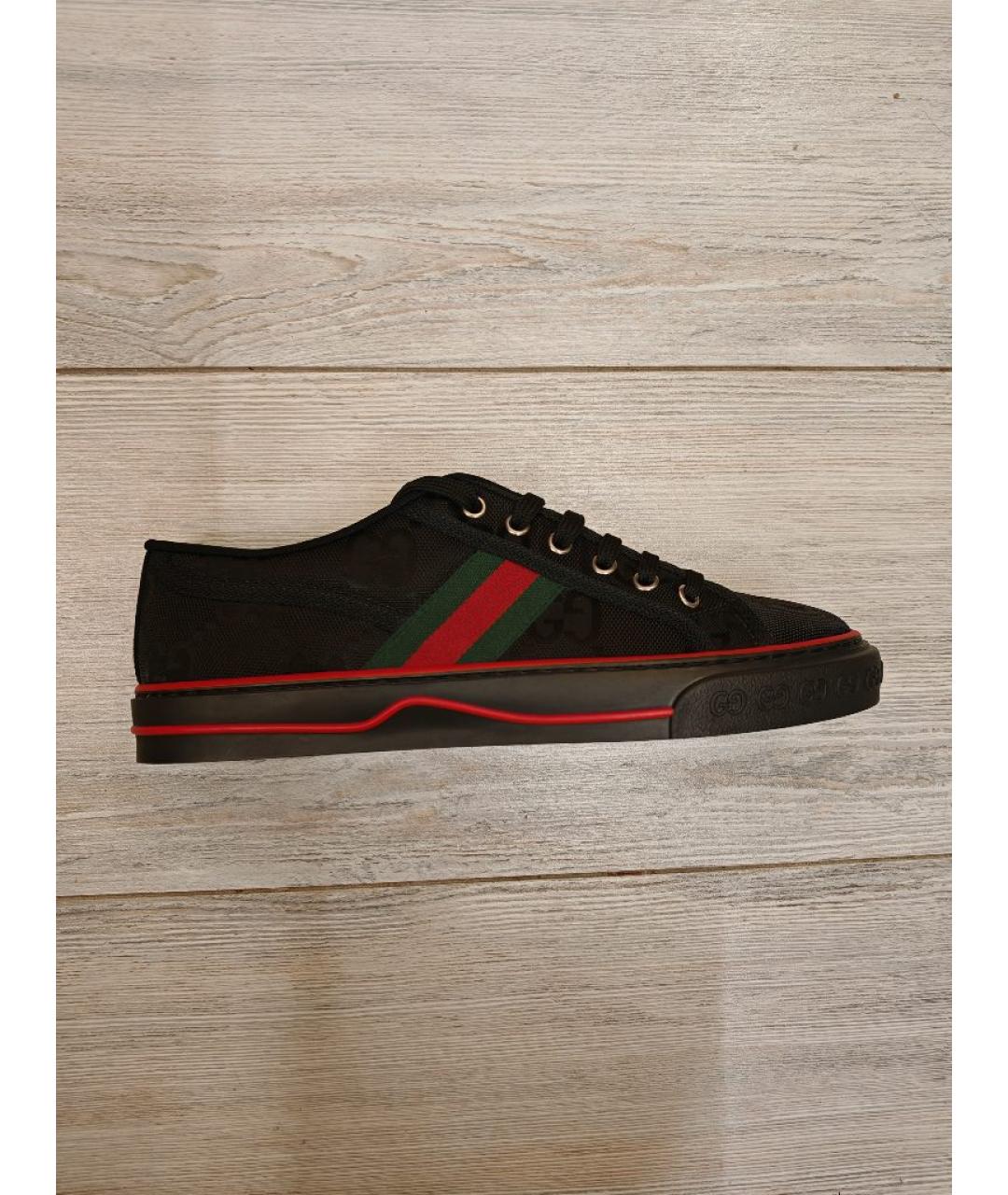 GUCCI Черные текстильные кеды, фото 10