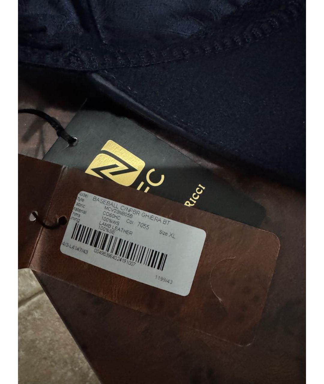 STEFANO RICCI Темно-синяя кашемировая кепка/бейсболка, фото 7