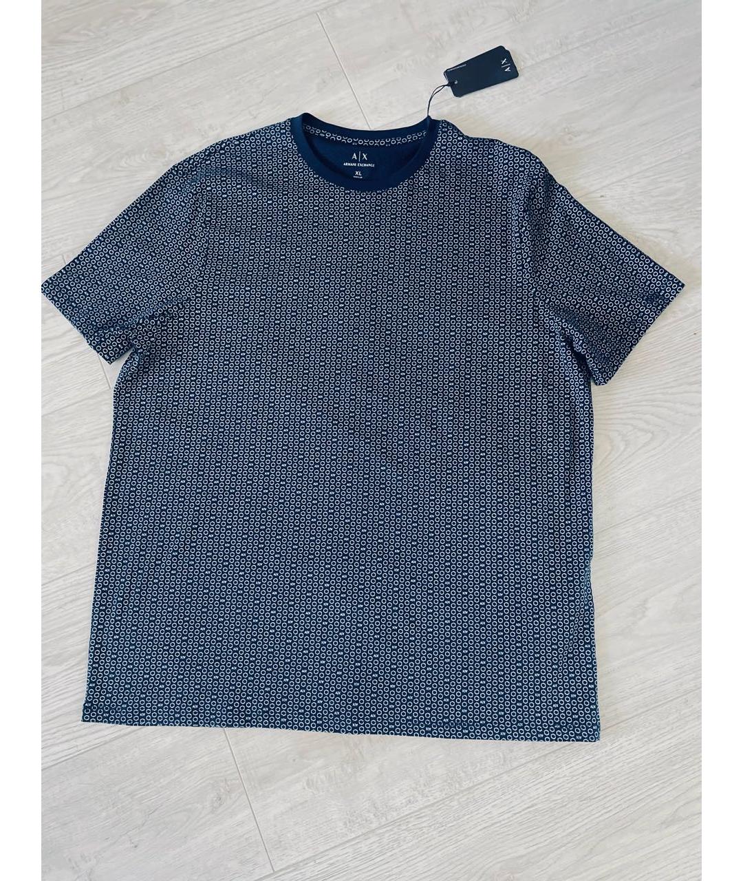 ARMANI EXCHANGE Темно-синяя хлопковая футболка, фото 5