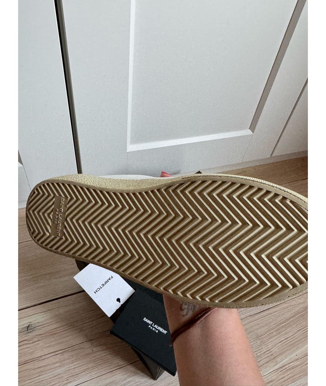 SAINT LAURENT Белые кожаные кеды, фото 4