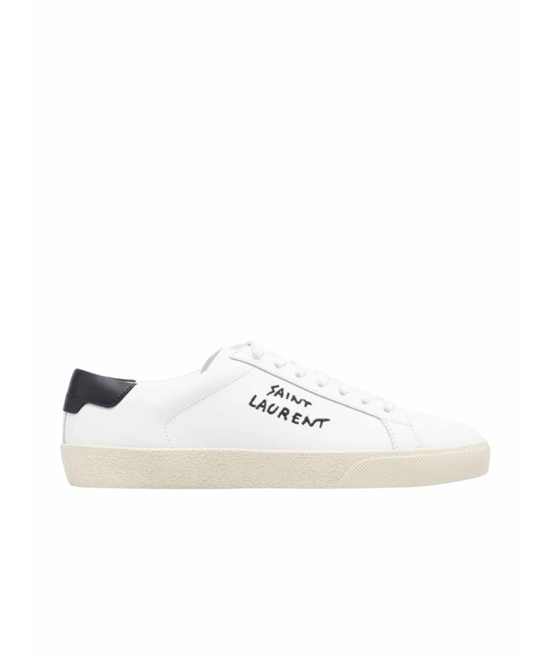 SAINT LAURENT Белые кожаные кеды, фото 1