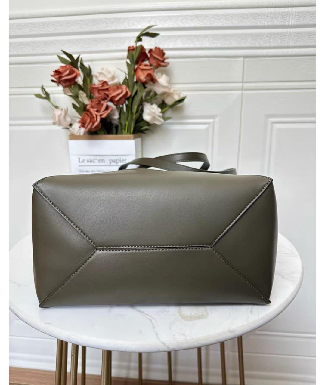 LOEWE Зеленая кожаная сумка тоут, фото 4