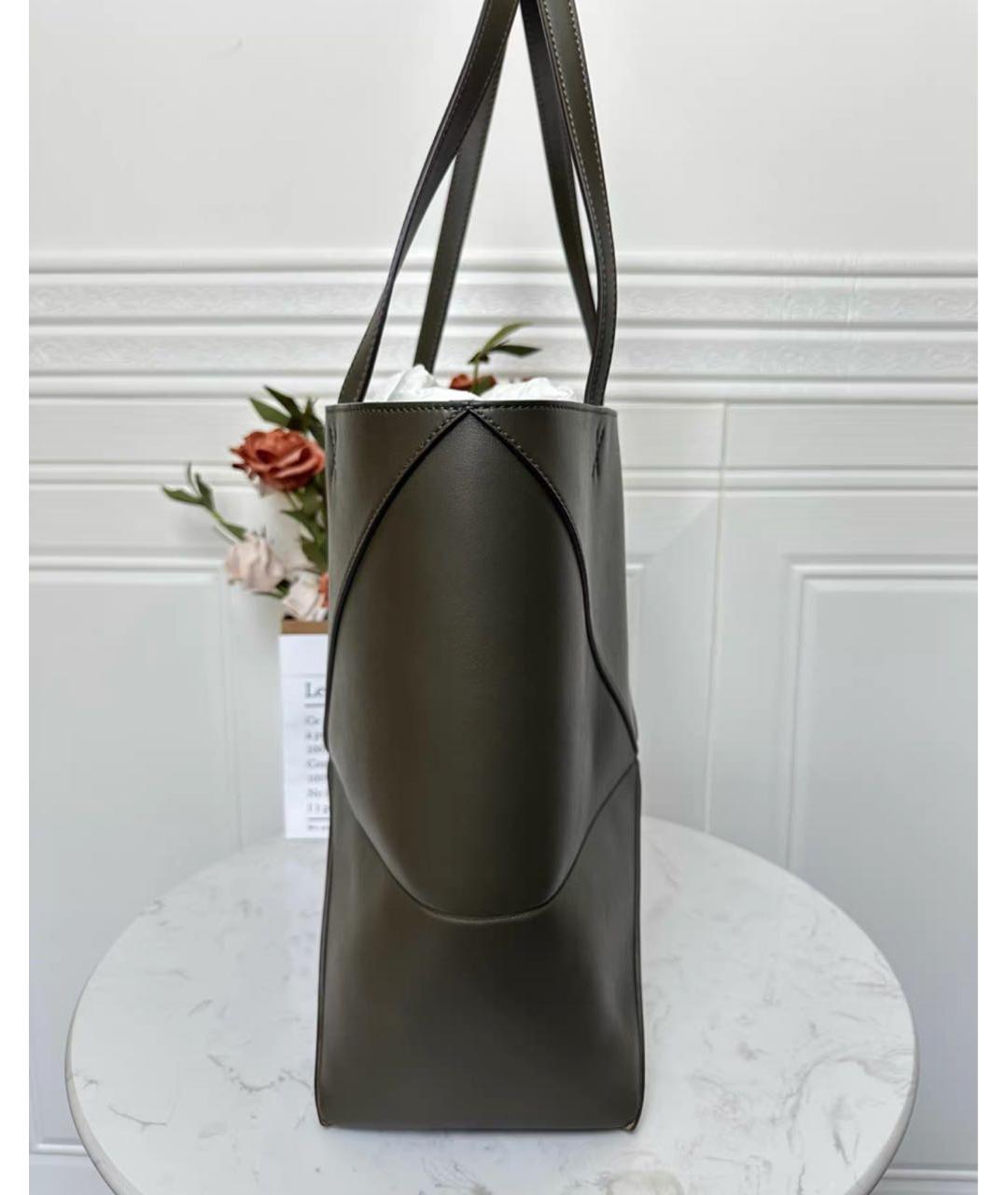 LOEWE Зеленая кожаная сумка тоут, фото 6