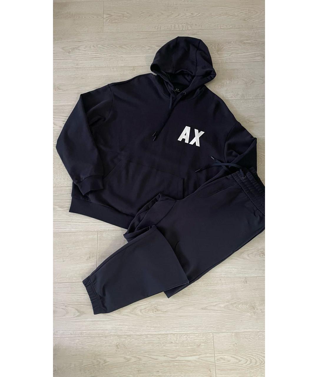 ARMANI EXCHANGE Темно-синий хлопковый спортивный костюм, фото 3