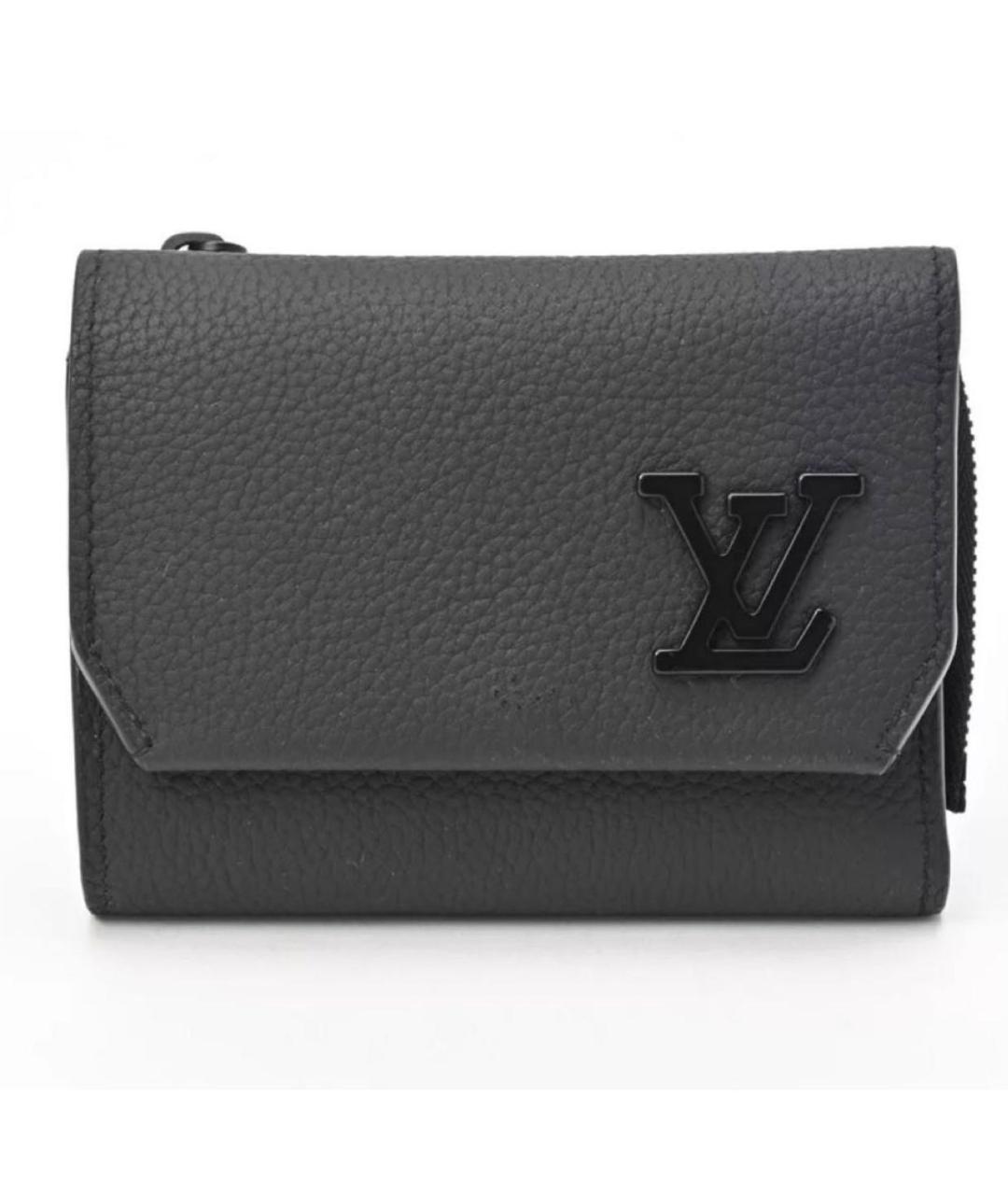 LOUIS VUITTON Черный кожаный кошелек, фото 5