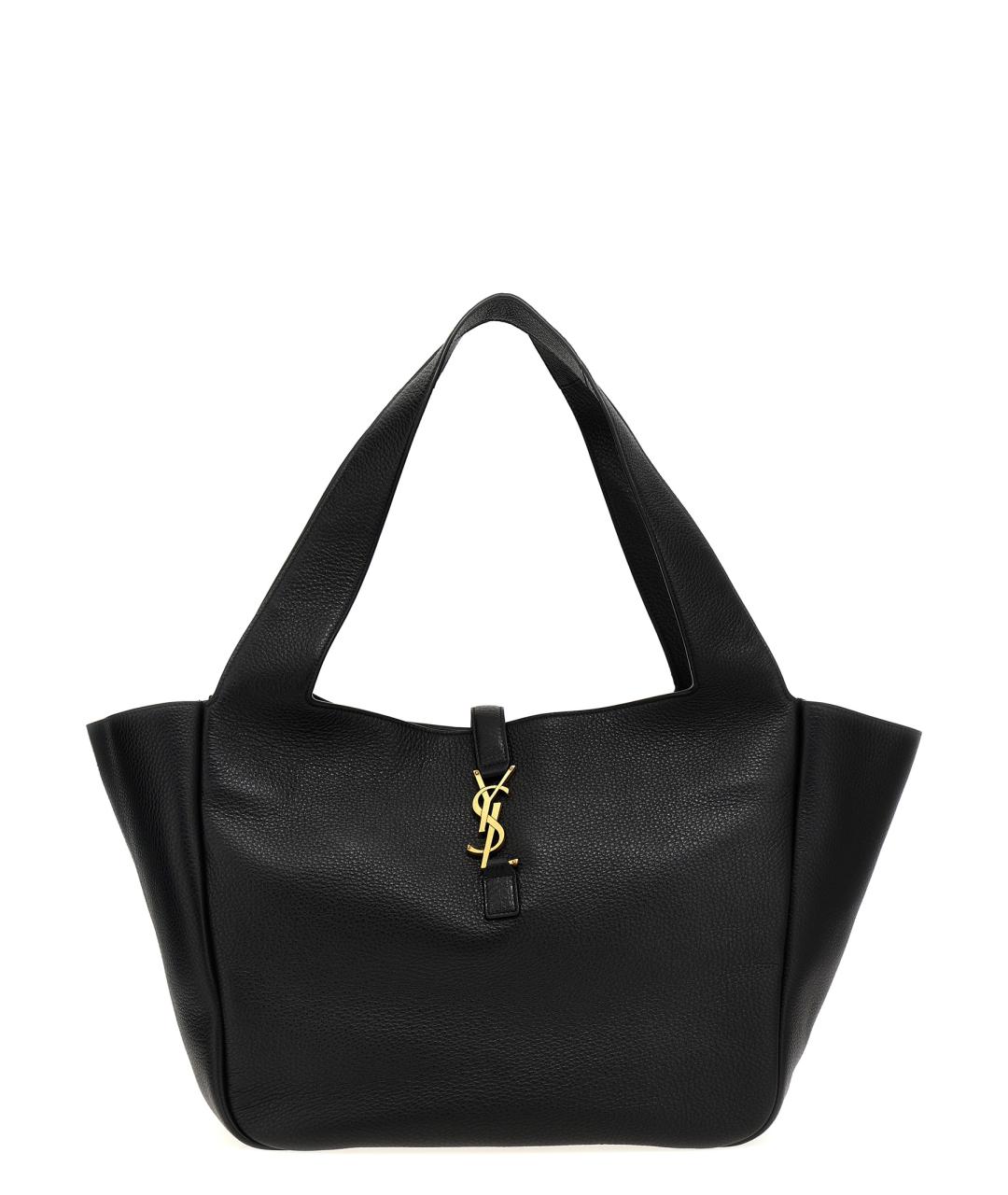 SAINT LAURENT Черная кожаная сумка тоут, фото 1