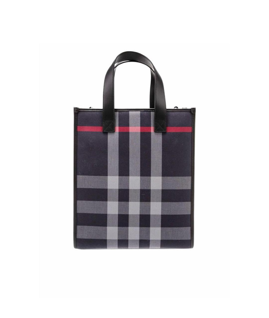 BURBERRY Темно-синяя кожаная сумка тоут, фото 7