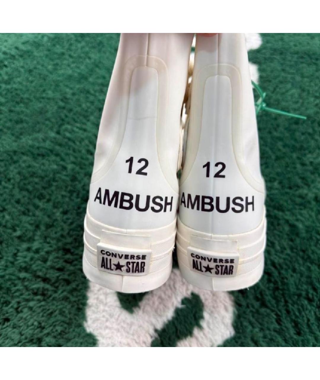 CONVERSE Белые резиновые высокие кроссовки / кеды, фото 3