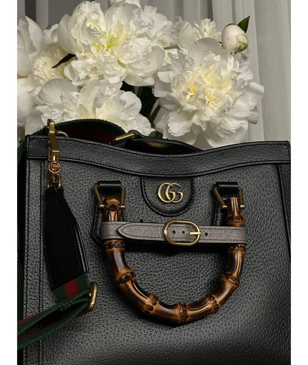 GUCCI Черная кожаная сумка с короткими ручками, фото 6