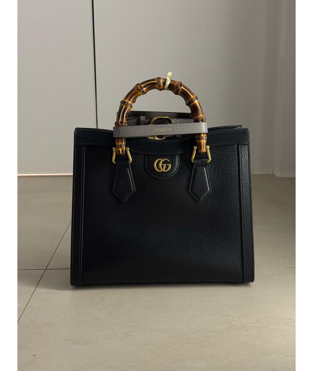 GUCCI Черная кожаная сумка с короткими ручками, фото 7