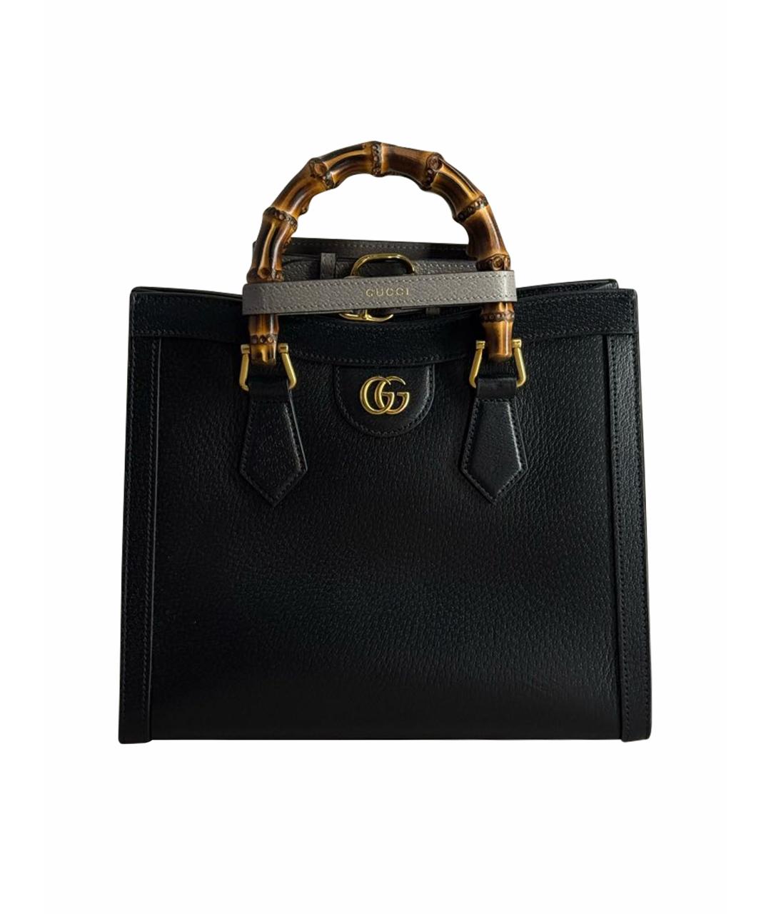 GUCCI Черная кожаная сумка с короткими ручками, фото 1