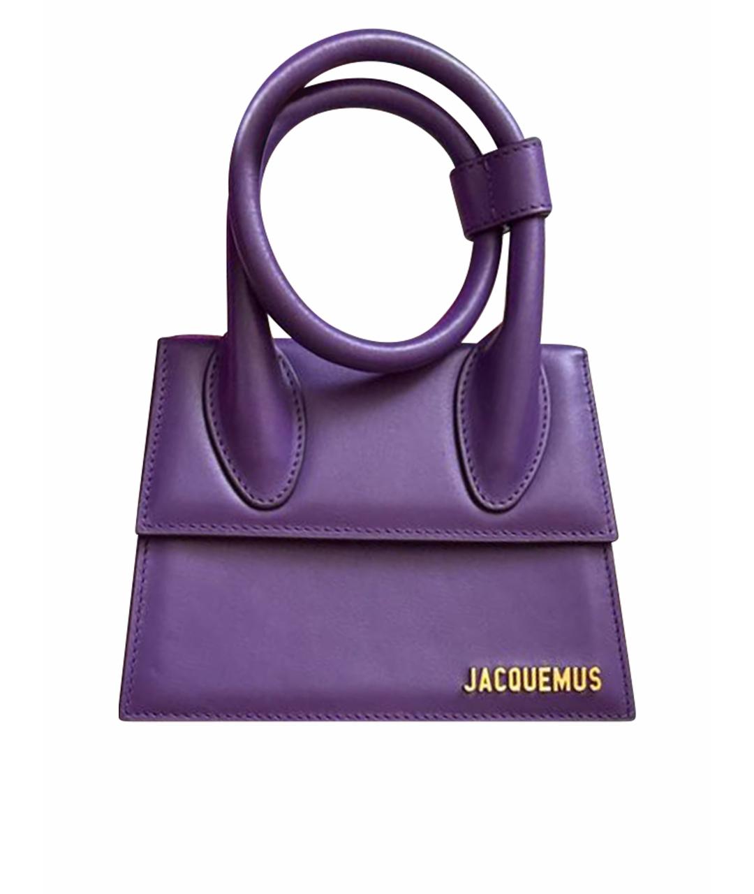 JACQUEMUS Фиолетовая кожаная сумка с короткими ручками, фото 1