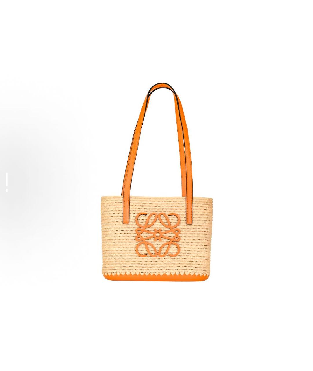 LOEWE Оранжевая твидовая сумка тоут, фото 5