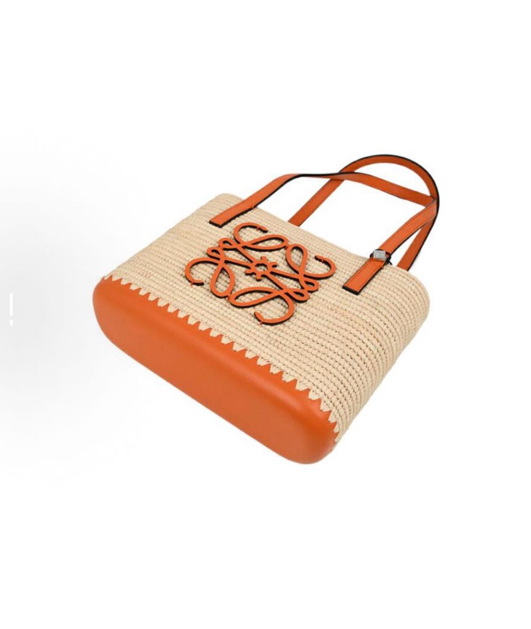 LOEWE Оранжевая твидовая сумка тоут, фото 4