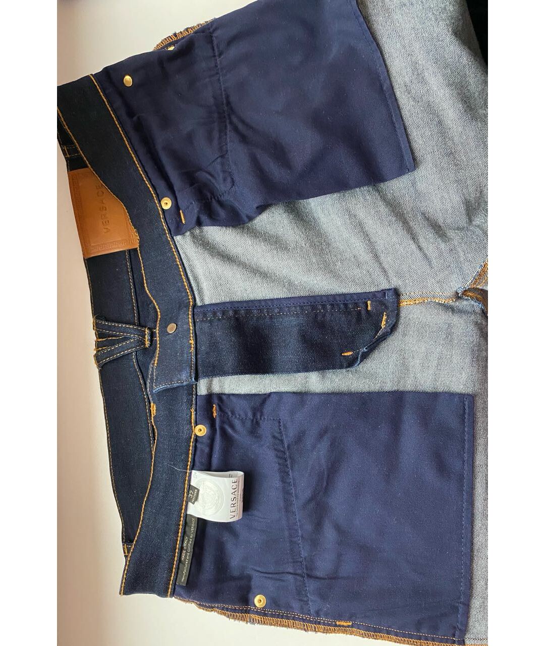 VERSACE Темно-синие хлопко-полиэстеровые джинсы скинни, фото 3