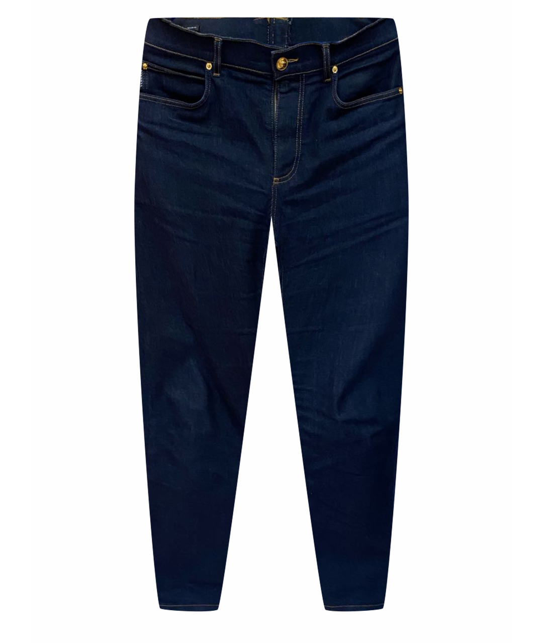 VERSACE Темно-синие хлопко-полиэстеровые джинсы скинни, фото 1