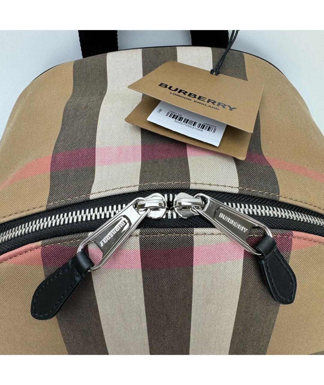 BURBERRY Бежевый тканевый рюкзак, фото 4
