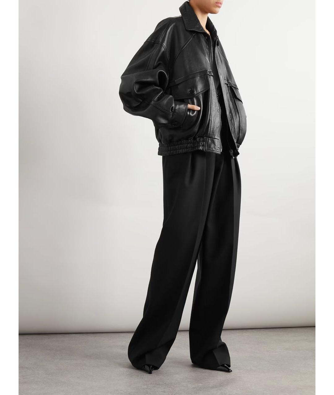 SAINT LAURENT Черная кожаная куртка, фото 2