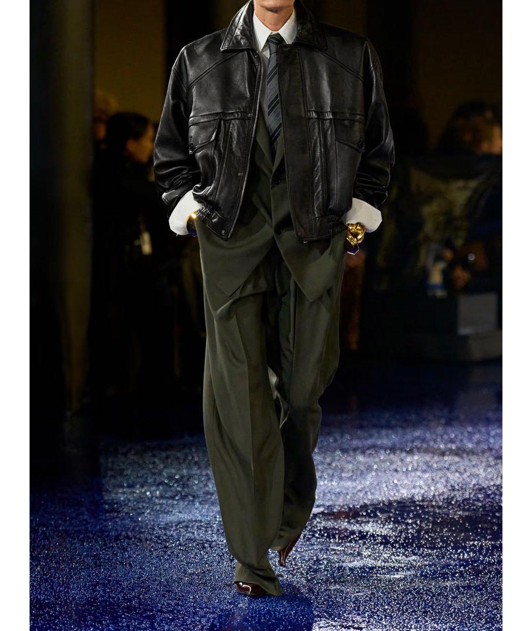 SAINT LAURENT Черная кожаная куртка, фото 6