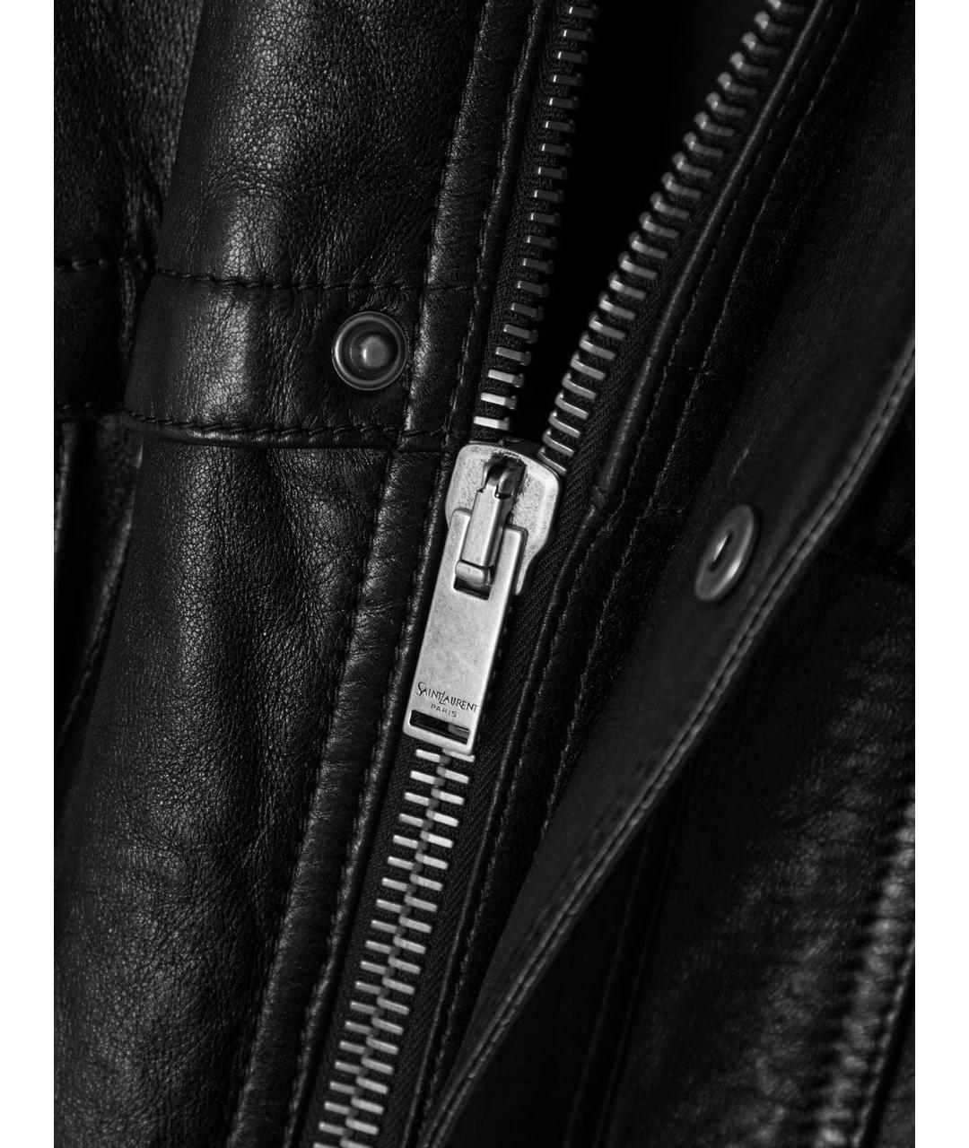 SAINT LAURENT Черная кожаная куртка, фото 5