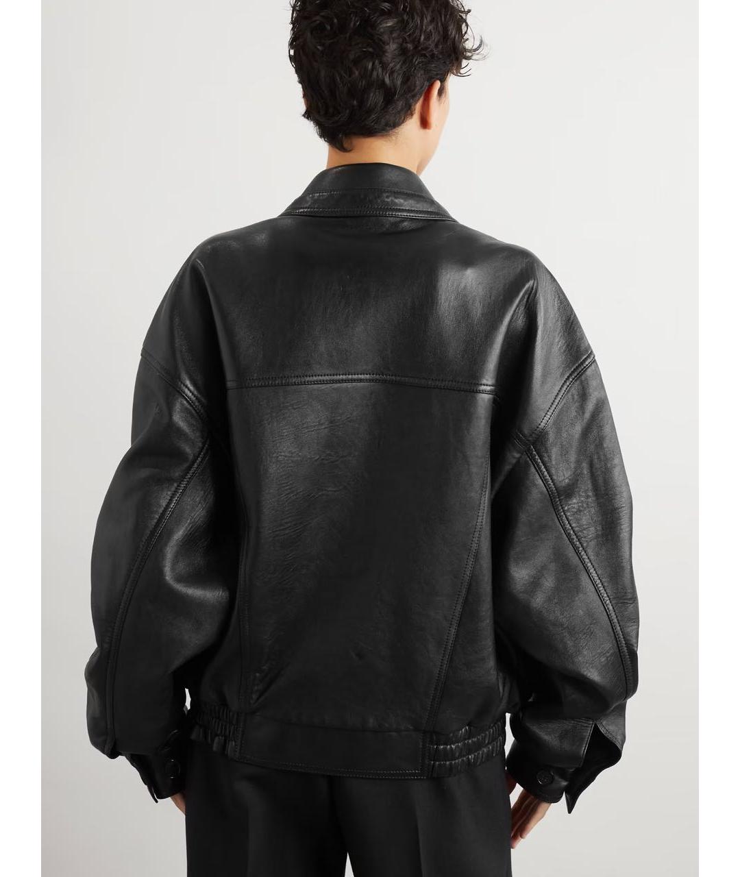 SAINT LAURENT Черная кожаная куртка, фото 4
