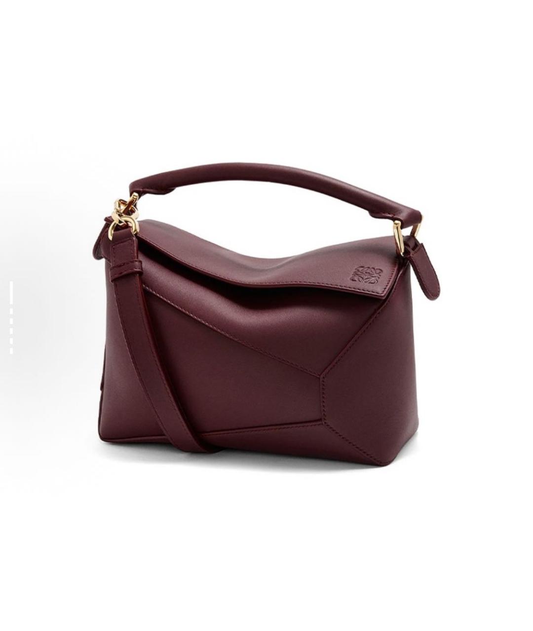 LOEWE Бордовая кожаная сумка через плечо, фото 8