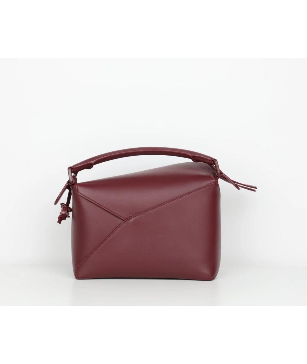 LOEWE Бордовая кожаная сумка через плечо, фото 4