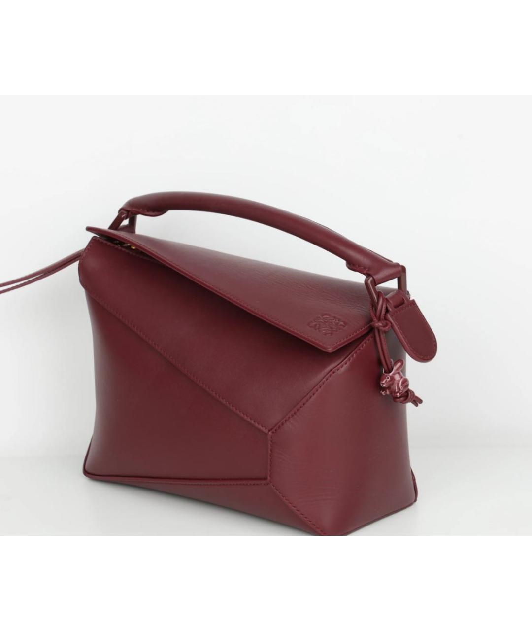 LOEWE Бордовая кожаная сумка через плечо, фото 7