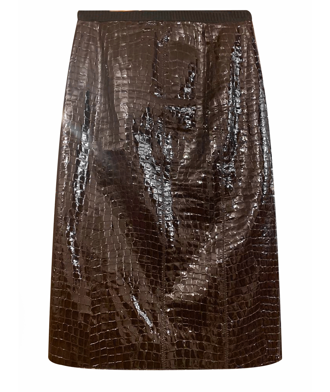 MARC JACOBS Бордовая кожаная юбка миди, фото 1