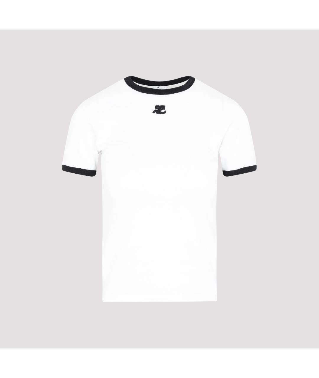 COURREGES Белая хлопковая футболка, фото 2