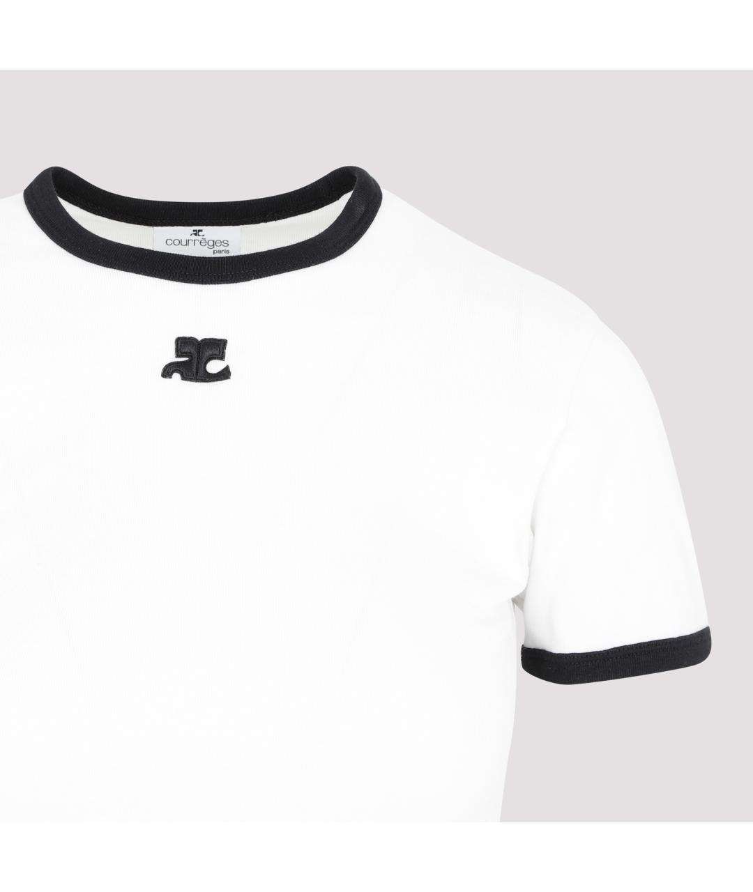 COURREGES Белая хлопковая футболка, фото 5