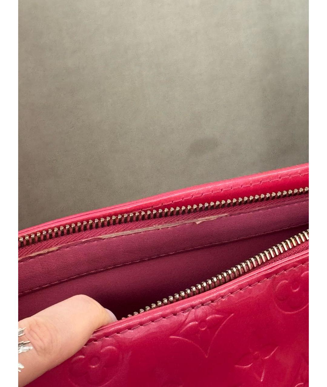 LOUIS VUITTON Коралловая сумка тоут из лакированной кожи, фото 8