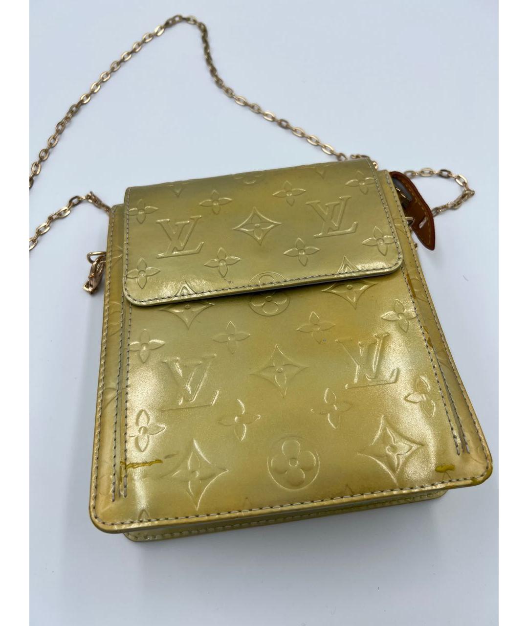 LOUIS VUITTON Горчичная сумка через плечо из лакированной кожи, фото 2