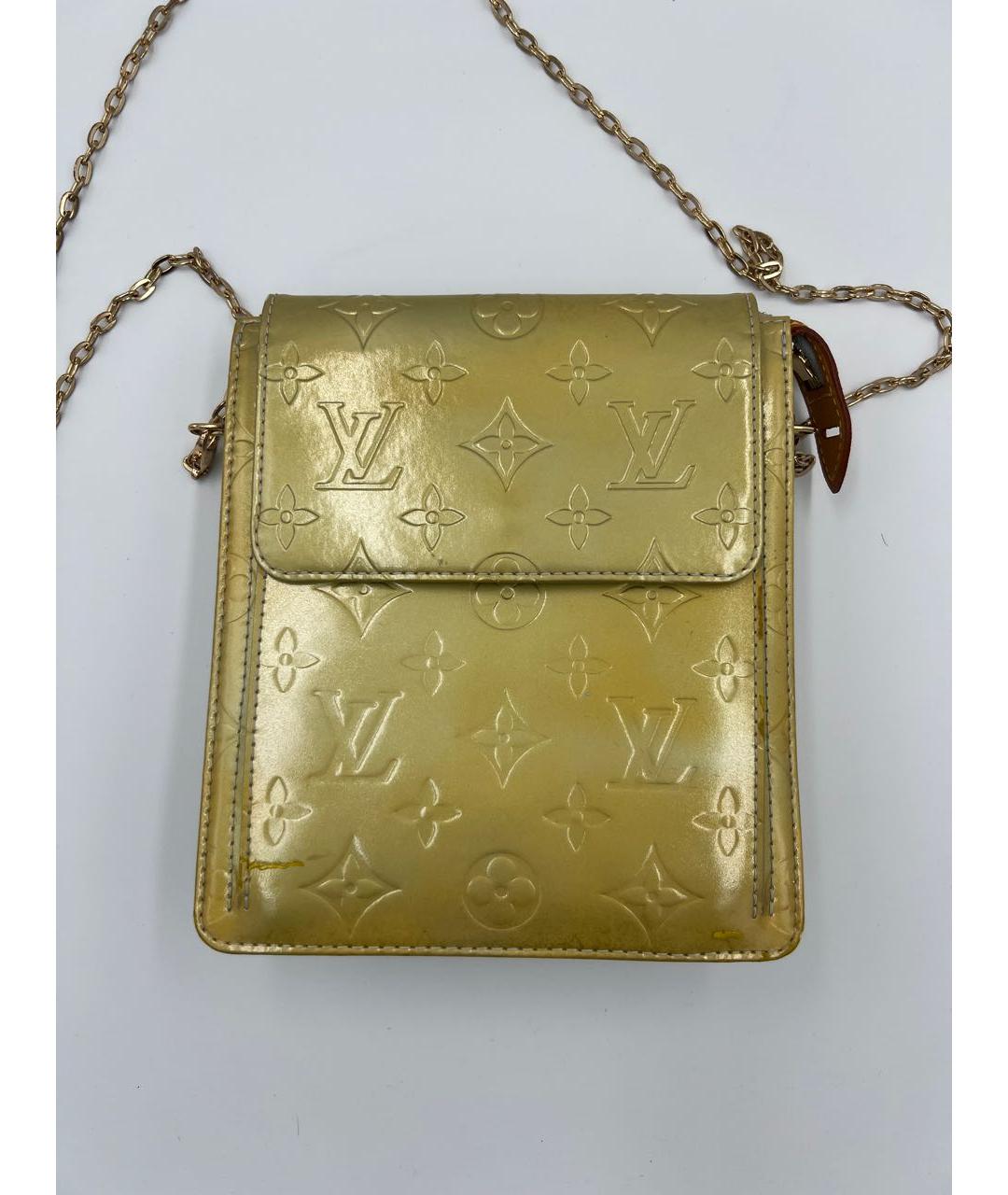 LOUIS VUITTON Горчичная сумка через плечо из лакированной кожи, фото 9