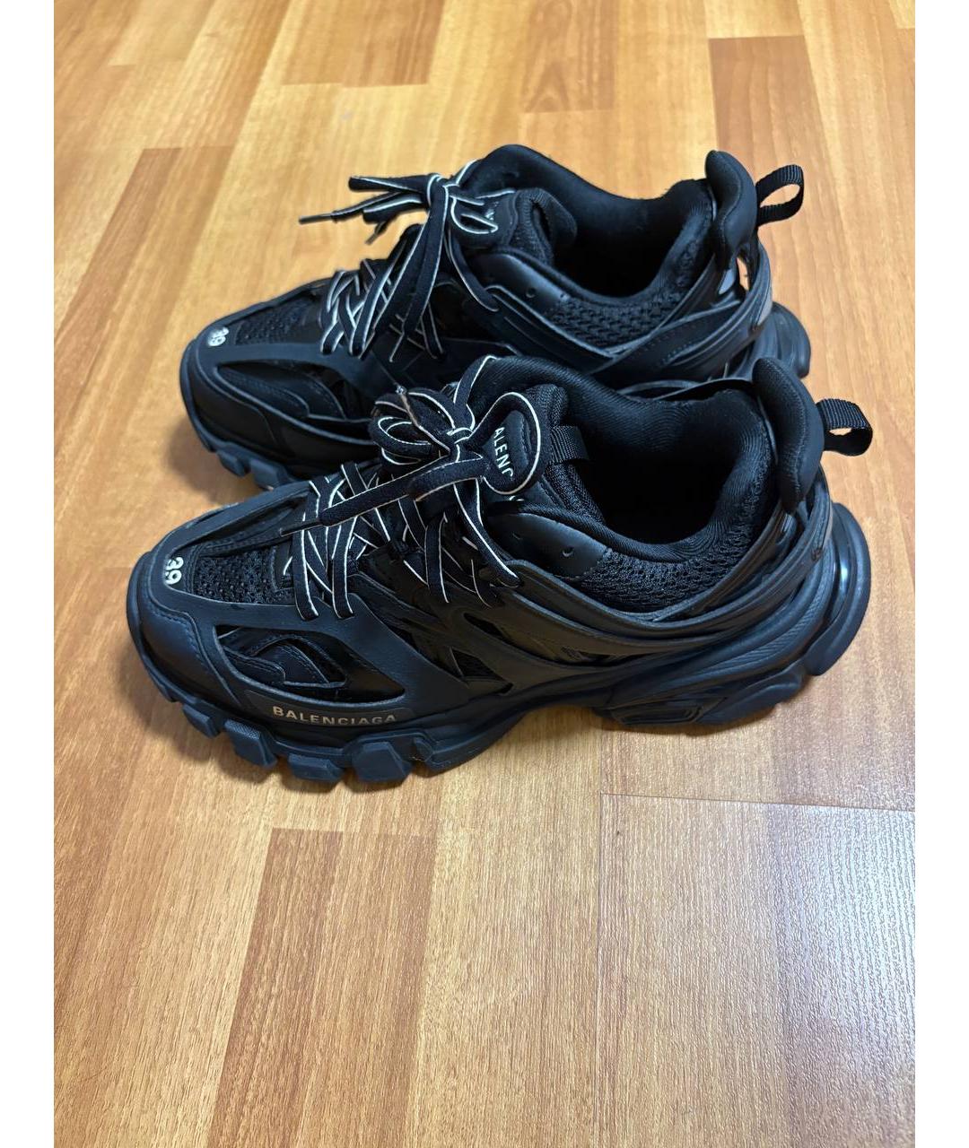 BALENCIAGA Черные кожаные кроссовки, фото 2