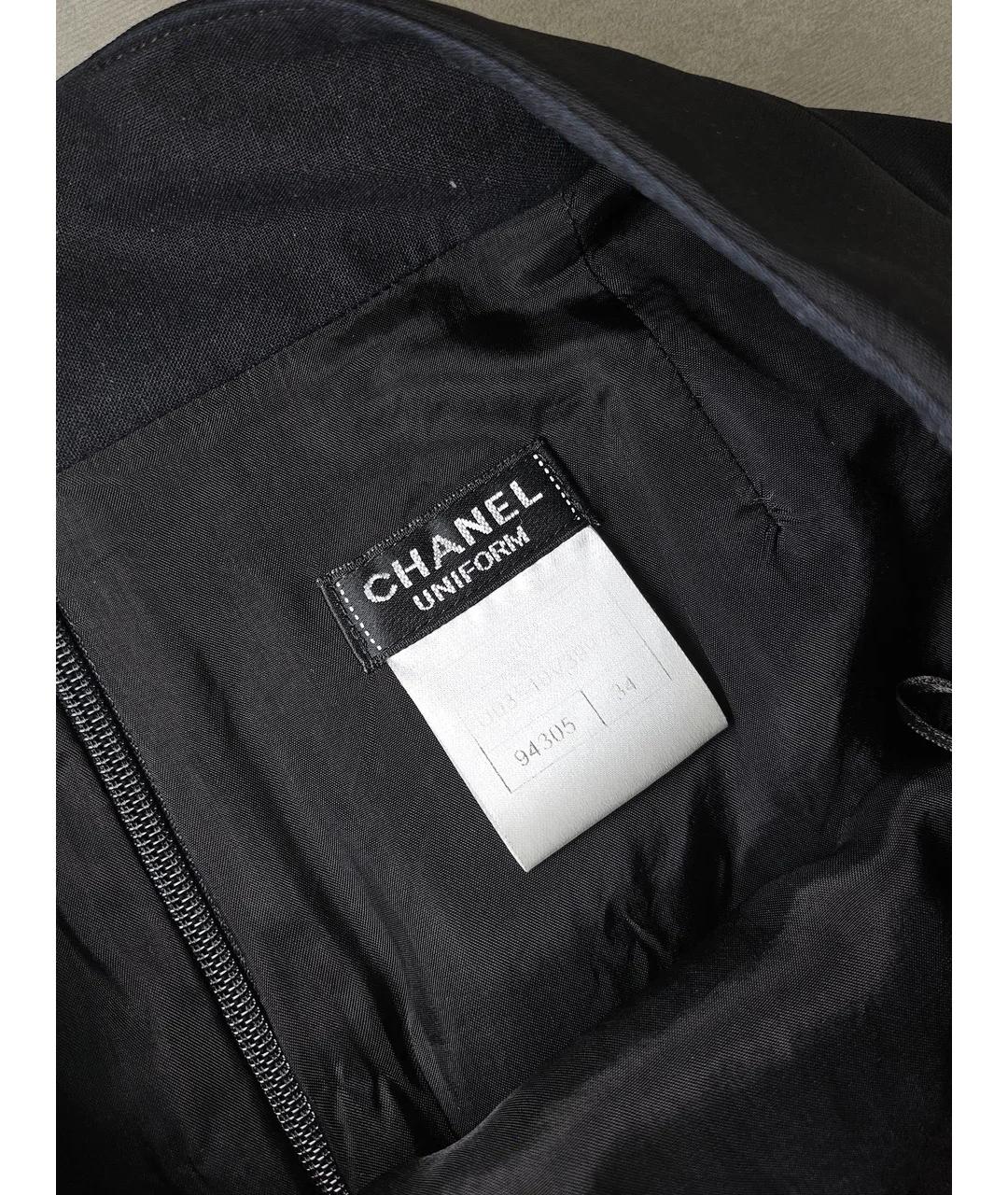 CHANEL Черная полиэстеровая юбка мини, фото 4