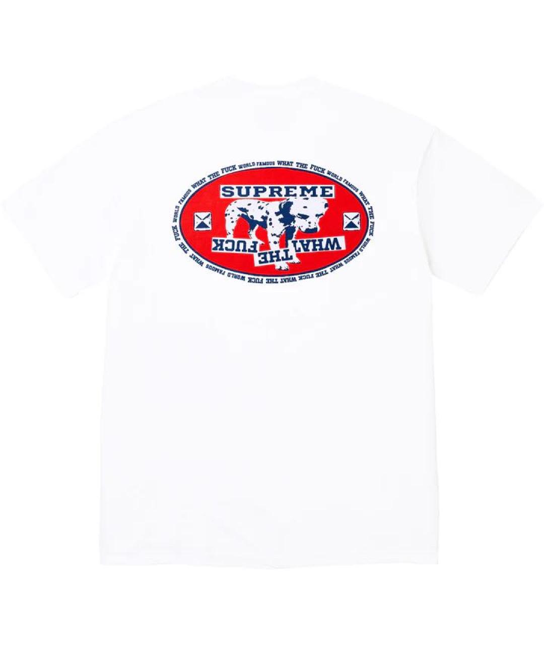 SUPREME Белая хлопковая футболка, фото 2