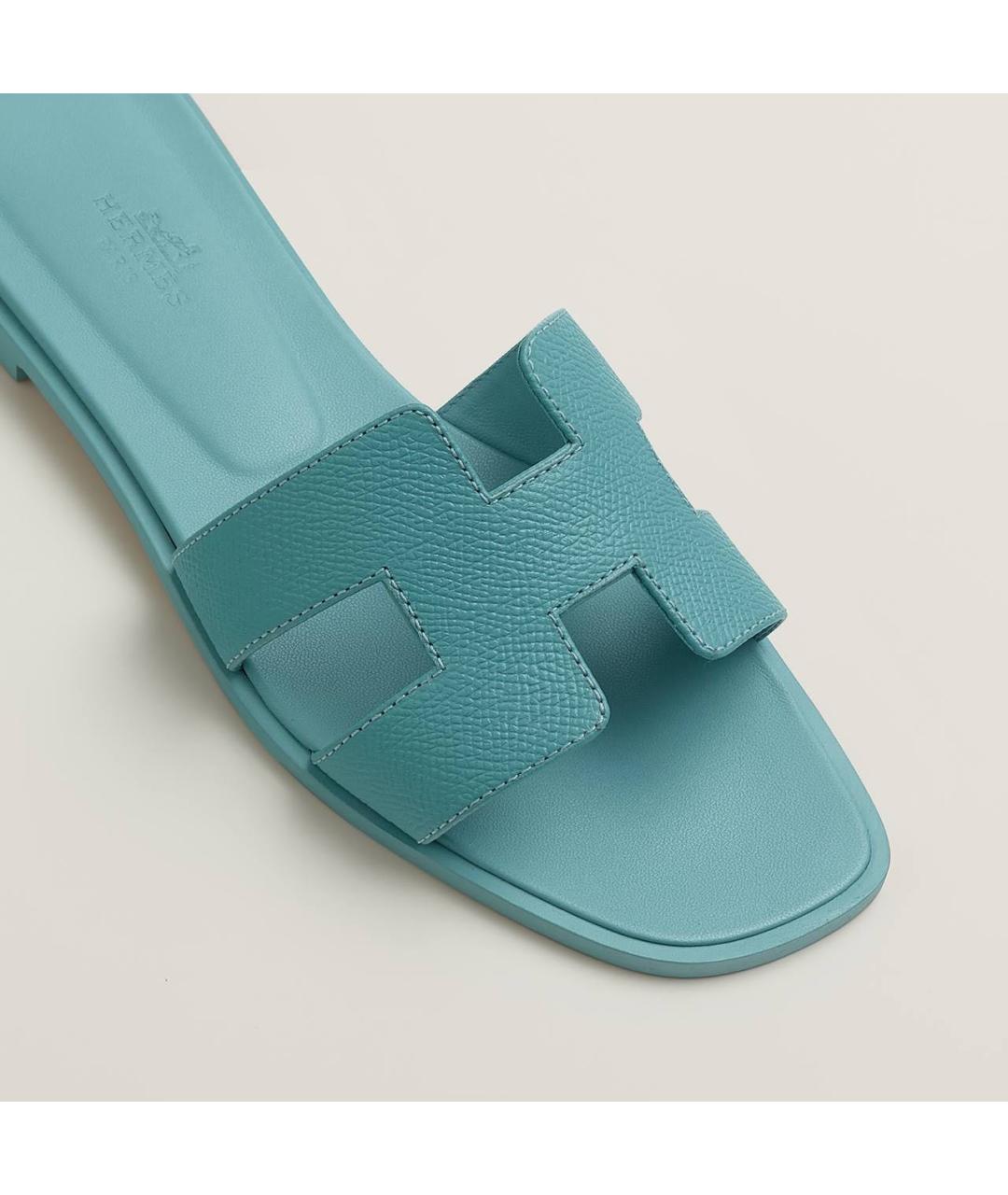HERMES Кожаные шлепанцы, фото 5