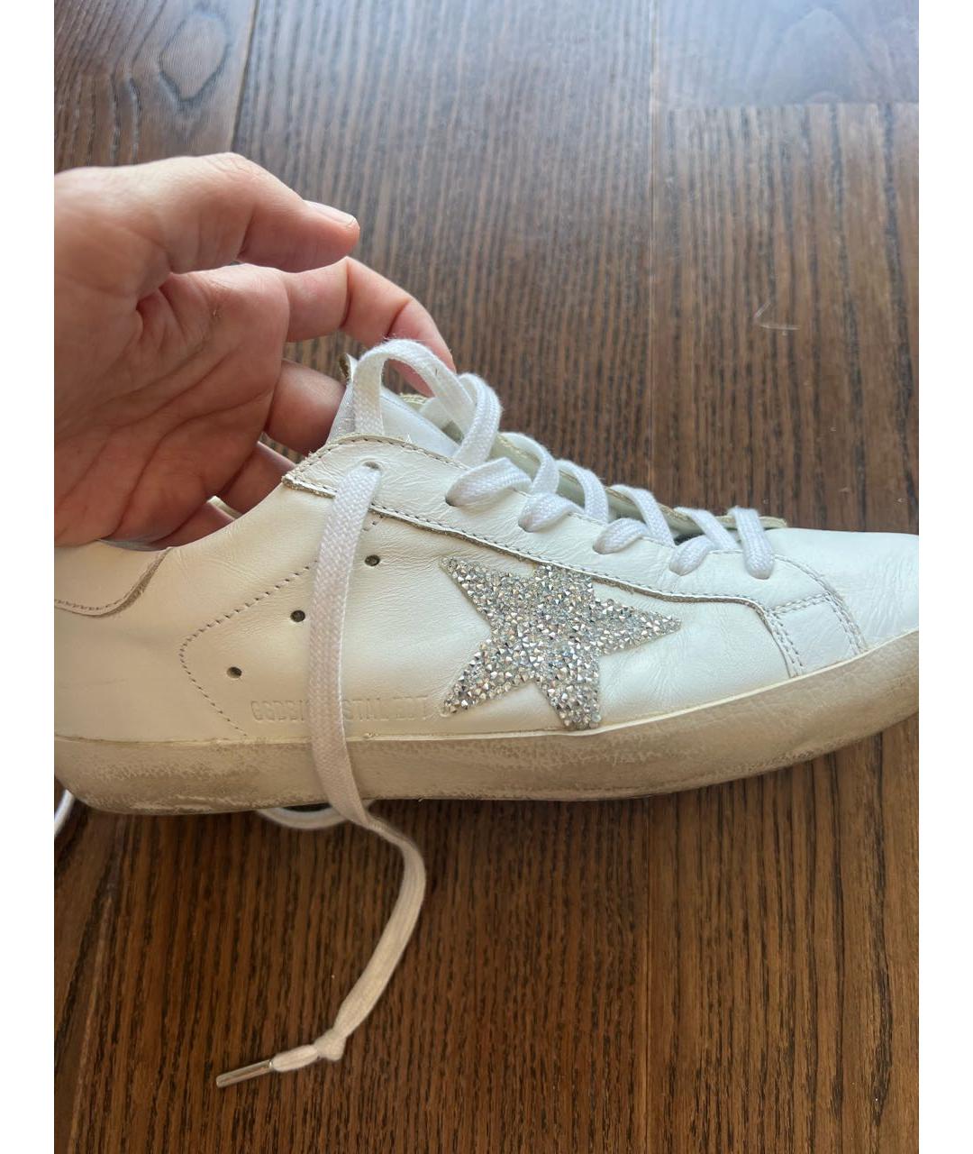 GOLDEN GOOSE DELUXE BRAND Белые кожаные кроссовки, фото 4