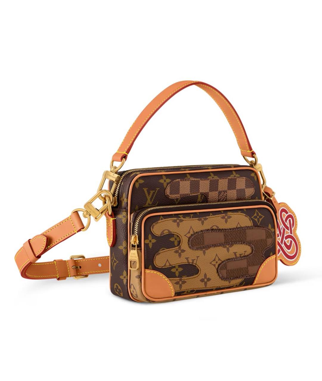 LOUIS VUITTON Коричневая кожаная сумка на плечо, фото 2